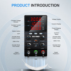 KUAIQU SPS3010C 30V 10A Battery Charging Power Supply with Ah Display for Battery Maintenance