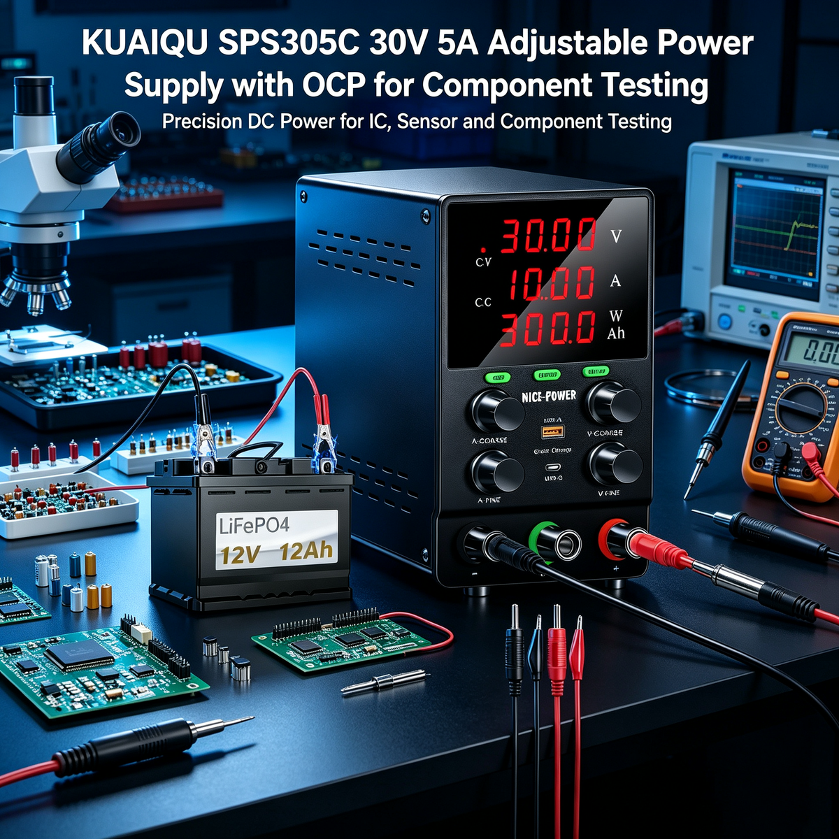 KUAIQU SPS3010C 30V 10A Bench Power Supply for Automotive Electronics Repair