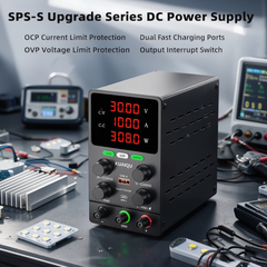 KUAIQU SPS3010S 30V 10A 300W Regulated DC Supply with Precision Current Control for LED Lighting Testing