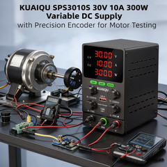 KUAIQU SPS3010S 30V 10A 300W Variable DC Supply with Precision Encoder for Motor Testing