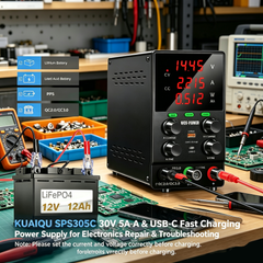 KUAIQU SPS305C 30V 5A Adjustable Bench Power Supply for Electronics Repair & Troubleshooting