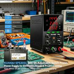 KUAIQU SPS305C 30V 5A Adjustable Bench Power Supply for Electronics Repair & Troubleshooting