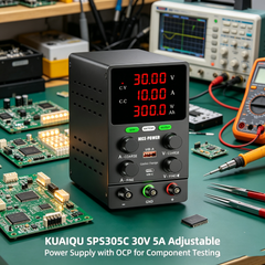 KUAIQU SPS305C 30V 5A Adjustable Power Supply with OCP for Component Testing