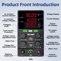 KUAIQU SPS305C 30V 5A Adjustable Power Supply with OCP for Component Testing