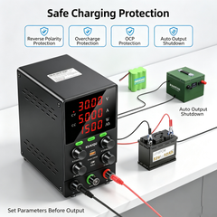KUAIQU SPS305C 30V 5A DC Power Supply for Battery Charging with Ah Display