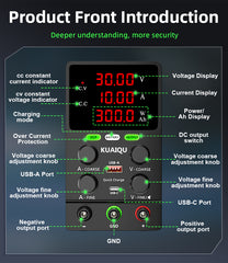 KUAIQU SPS305C 30V 5A Regulated Power Supply for PCB & IC Power-Up Testing
