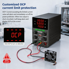 KUAIQU SPS305S 30V 5A 150W Lab DC Power Supply with HD 4-Digit Display for University Lab Experiment Testing