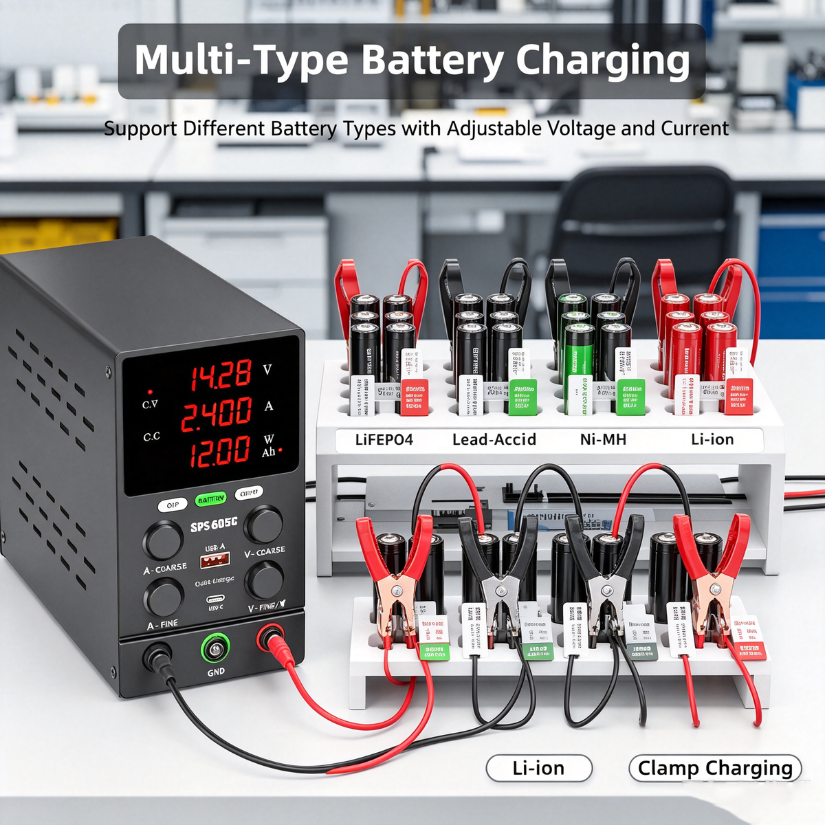 KUAIQU SPS605C 60V 5A 300W Battery Charging Power Supply for Battery Charging Test