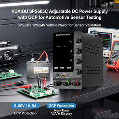 KUAIQU SPS605C Adjustable DC Power Supply with OCP for Automotive Sensor Testing
