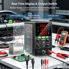 KUAIQU SPS605C Adjustable DC Power Supply with OCP for Automotive Sensor Testing