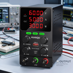 KUAIQU SPS605S 60V 5A 300W Precision DC Supply with OVP for Electronic Circuit Testing