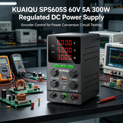 KUAIQU SPS605S 60V 5A 300W Regulated DC Power Supply with Encoder Control for Power Conversion Circuit Testing