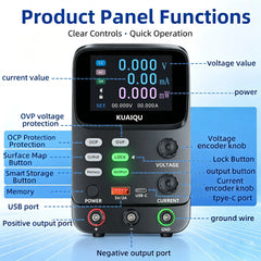 30V 5A Microamp Precision DC Power Supply with Curve Display for Hall & Temperature Sensor Calibration