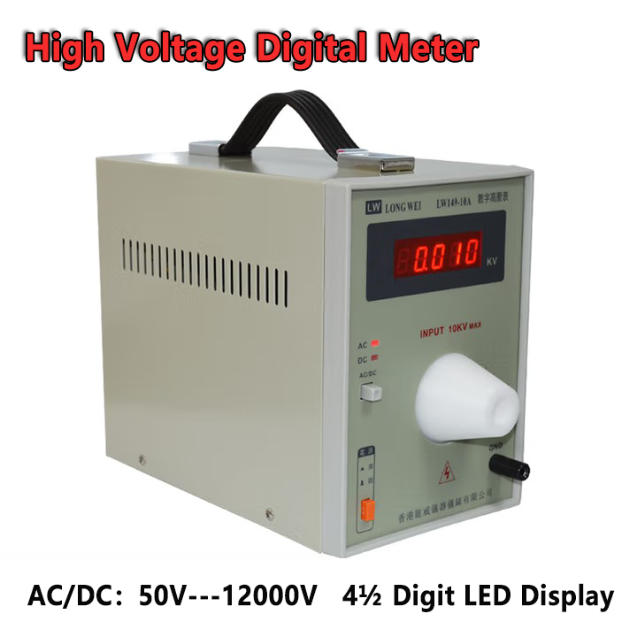 Medidor digital de alto voltaje de 50 V ~ 12000 V Pantalla LED de 4½ dígitos Chip único para medición de alto voltaje CA CC Alta precisión 