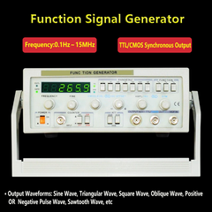 Générateur de signaux de fonction 2 MHz, 5 MHz, 10 MHz, 15 MHz, source de signal de fonction TTL/CMOS, sortie synchrone, son, haut-parleur, écouteurs, testeur de distorsion du signal 