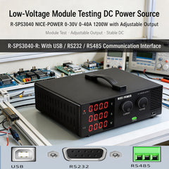 Low-Voltage Module Testing DC Power Source R-SPS3040 NICE-POWER 0-30V 0-40A 1200W with Adjustable Output