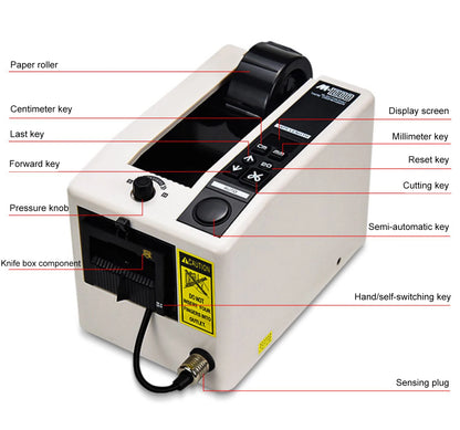 Dévidoir automatique de ruban adhésif M-1000, coupe-ruban adhésif contrôlé par micro-ordinateur, largeur 7-50 mm, longueur 0-999 mm, affichage LED, mode auto/manuel