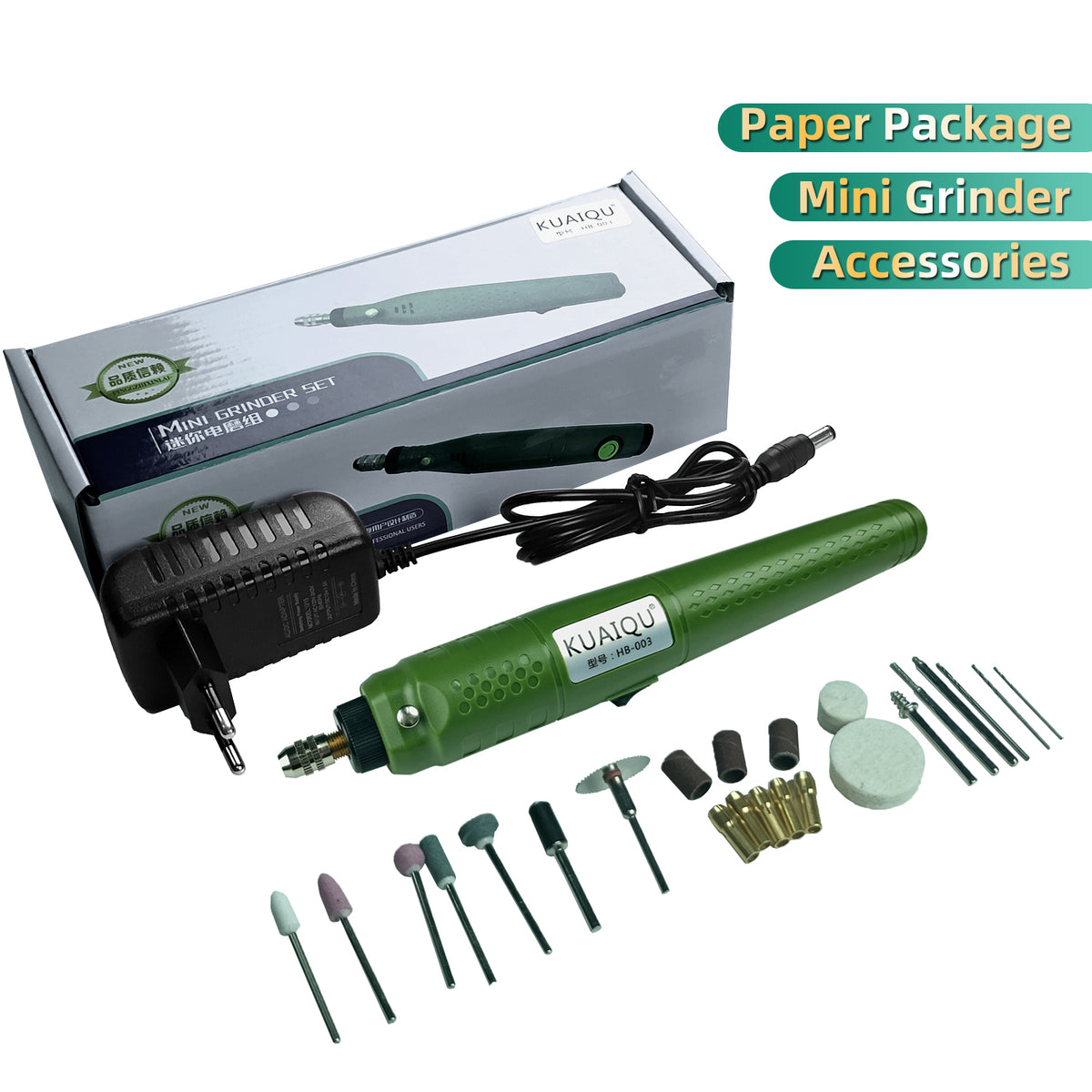 Broyeur rotatif électrique KUAIQU HB-003 - Idéal pour diverses situations de bricolage et d'artisanat