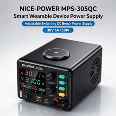 MPS-305QC Smart Wearable Device Power Supply, Adjustable Switching DC Bench Power Supply 30V 5A 150W