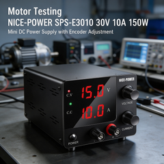 Motor Testing NICE-POWER SPS-E3010 30V 10A 150W Mini DC Power Supply with Encoder Adjustment