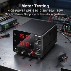 Motor Testing NICE-POWER SPS-E3010 30V 10A 150W Mini DC Power Supply with Encoder Adjustment
