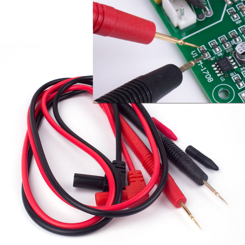 10A 1000V Super Needle tip Multimeter Test Leads, Hard Rod Probe Pins, 70cm Cable, Universal Meter Wire Kit for Lab Work