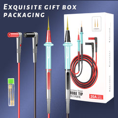 Cables de prueba para multímetro de 20 A y 1000 V con sondas extraíbles chapadas en oro, cables de silicona de 110 cm para pruebas eléctricas