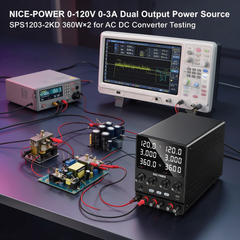 NICE-POWER 0-120V 0-3A Dual Output Power Source SPS1203-2KD 360W×2 for AC DC Converter Testing