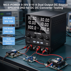 NICE-POWER 0-30V 0-10A Dual Output DC Source SPS3010-2KD for DC DC Converter Testing
