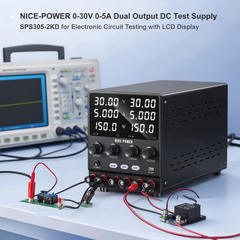 NICE-POWER 0-30V 0-5A Dual Output DC Test Supply SPS305-2KD for Electronic Circuit Testing with LCD Display