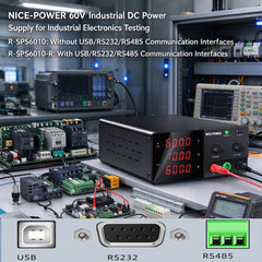 NICE-POWER 60V Industrial DC Power Supply for Industrial Electronics Testing R-SPS6010 0-60V 0-10A 600W Adjustable Output