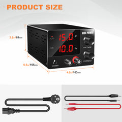 NICE-POWER DC Bench Power Supply SPS-E3010 0-30V 10A 150W for DC-DC Converter Testing