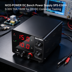 NICE-POWER DC Bench Power Supply SPS-E3010 0-30V 10A 150W for DC-DC Converter Testing