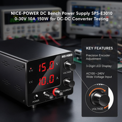 NICE-POWER DC Bench Power Supply SPS-E3010 0-30V 10A 150W for DC-DC Converter Testing