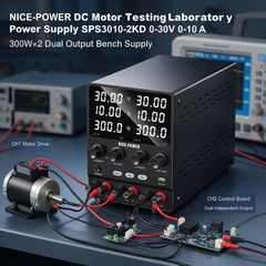 NICE-POWER DC Motor Testing Laboratory Power Supply SPS3010-2KD 0-30V 0-10A 300W×2 Dual Output Bench Supply