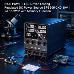NICE-POWER LED Driver Testing Regulated DC Power Source SPS305-2KD 30V 5A 150W×2 with Memory Function
