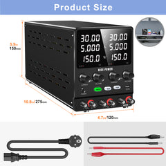 NICE-POWER LED Driver Testing Regulated DC Power Source SPS305-2KD 30V 5A 150W×2 with Memory Function
