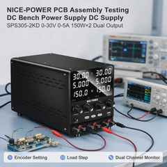 NICE-POWER PCB Assembly Testing DC Bench Power Supply DC Supply SPS305-2KD 0-30V 0-5A 150W×2 Dual Output