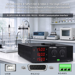 NICE-POWER R-SPS15100 0-100A 0-15V High-Current DC Power Source for Electrochemical Process Development