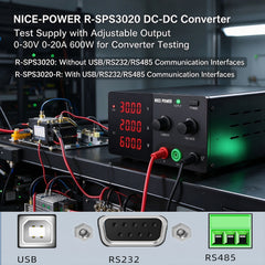 NICE-POWER R-SPS3020 DC-DC Converter Test Supply with Adjustable Output 0-30V 0-20A 600W for Converter Testing