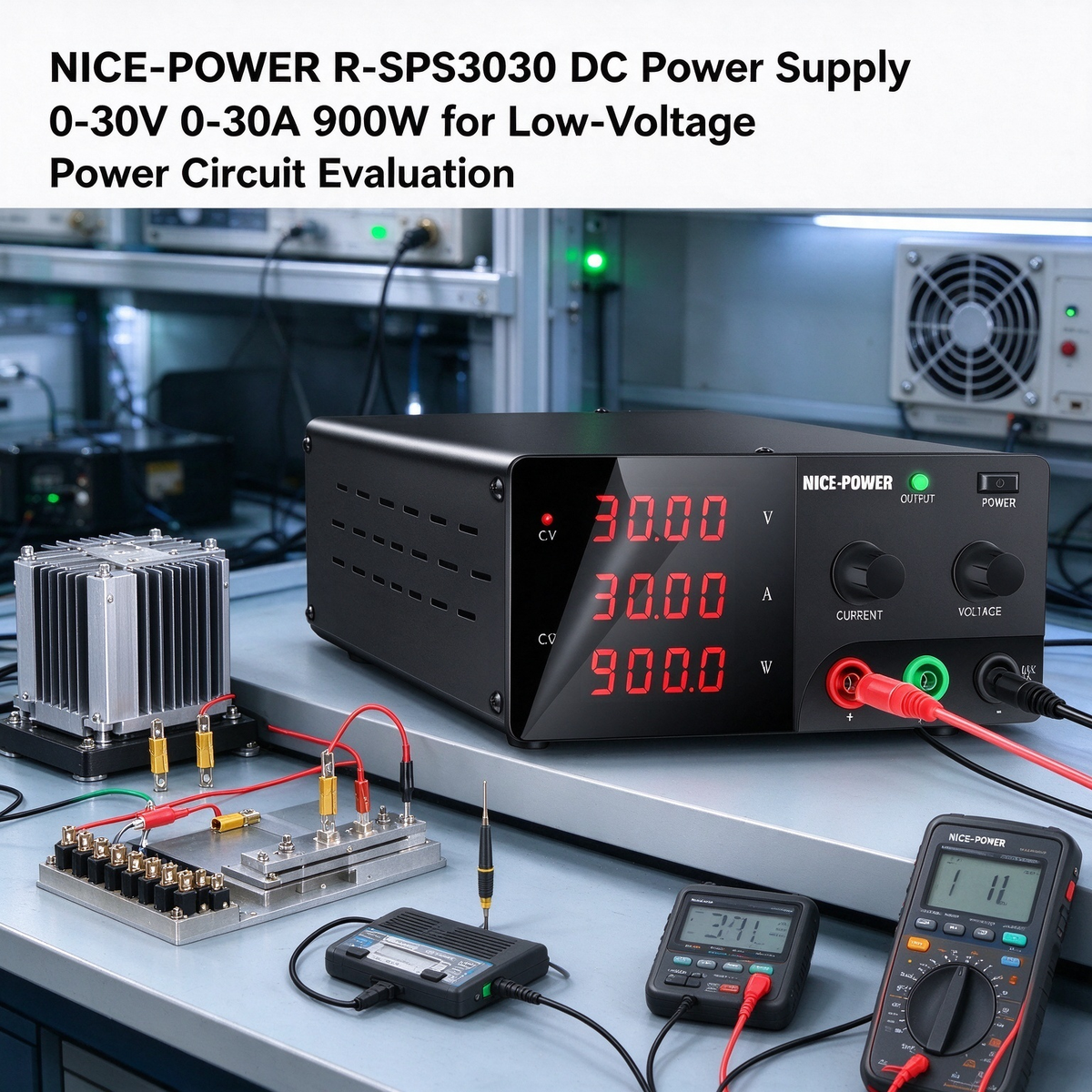 NICE-POWER R-SPS3030 DC Power Supply 0-30V 0-30A 900W for Low-Voltage Power Circuit Evaluation