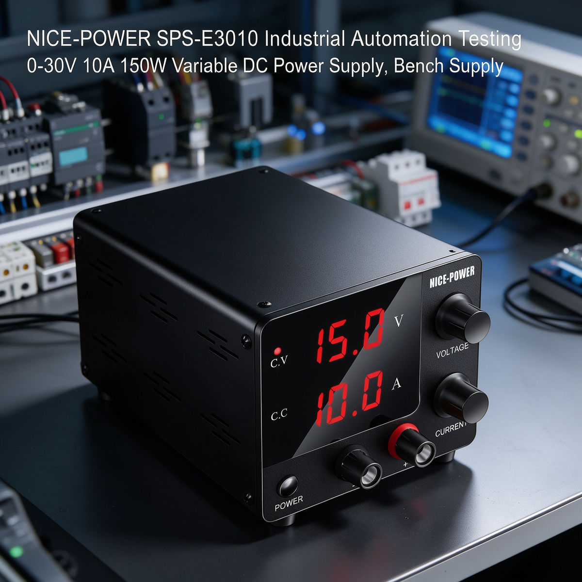 NICE-POWER SPS-E3010 Industrial Automation Testing 0-30V 10A 150W Variable DC Power Supply, Bench Supply
