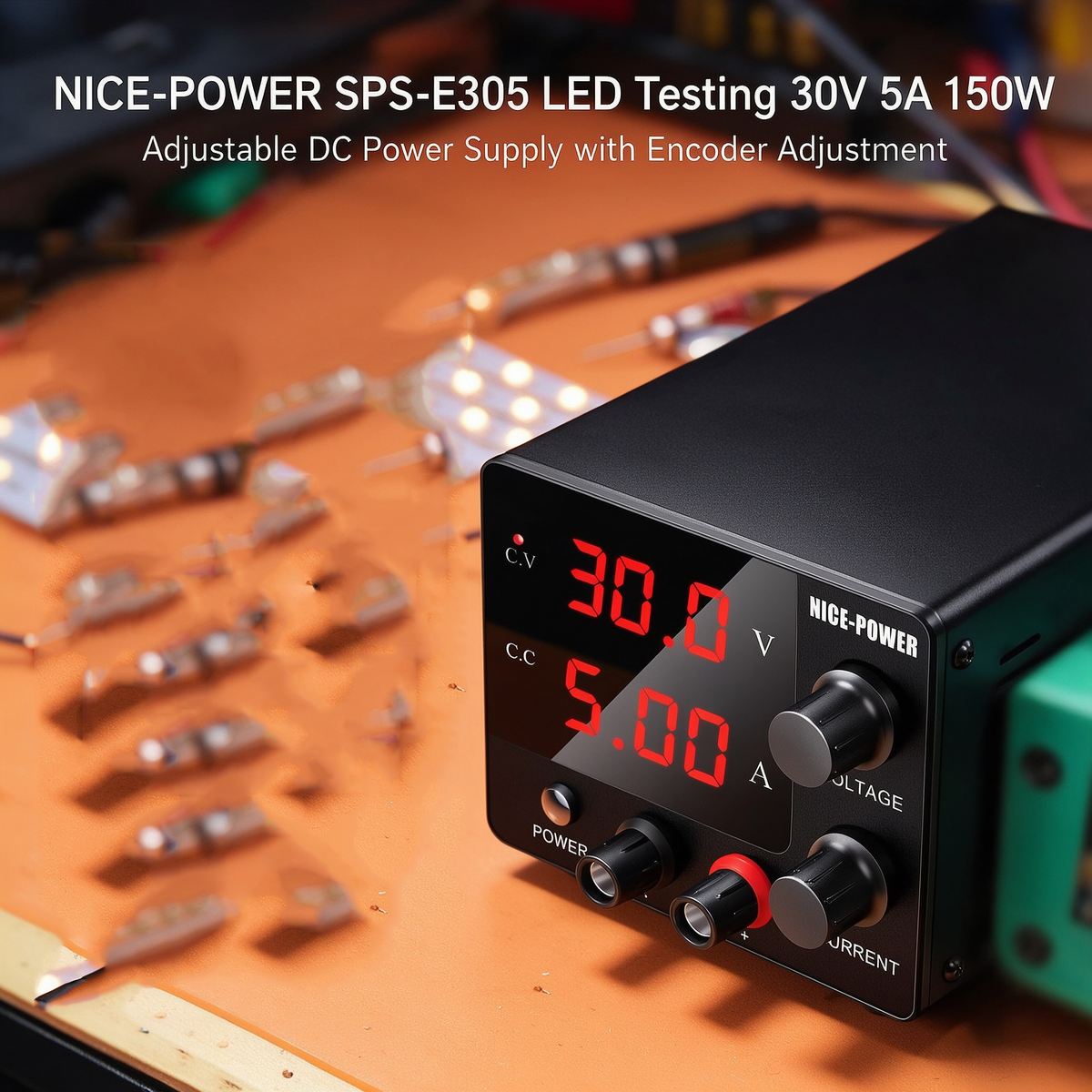 NICE-POWER SPS-E305 LED Testing 30V 5A 150W Adjustable DC Power Supply with Encoder Adjustment