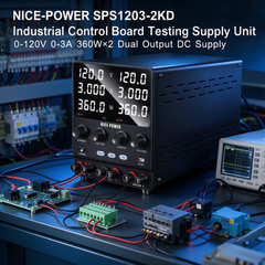 NICE-POWER SPS1203-2KD Industrial Control Board Testing Supply Unit 0-120V 0-3A 360W×2 Dual Output DC Supply
