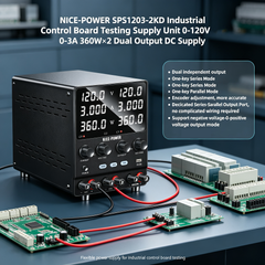 NICE-POWER SPS1203-2KD Industrial Control Board Testing Supply Unit 0-120V 0-3A 360W×2 Dual Output DC Supply