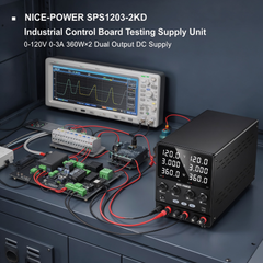 NICE-POWER SPS1203-2KD Industrial Control Board Testing Supply Unit 0-120V 0-3A 360W×2 Dual Output DC Supply