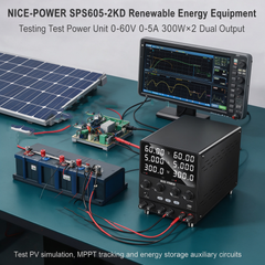 NICE-POWER SPS605-2KD Renewable Energy Equipment Testing Test Power Unit 0-60V 0-5A 300W×2 Dual Output