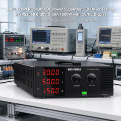 NICE-POWER Variable DC Power Supply for LED Driver Testing R-SPS3050 0-30V 0-50A 1500W with CV/CC Display