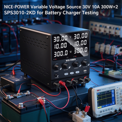 NICE-POWER Variable Voltage Source 30V 10A 300W×2 SPS3010-2KD for Battery Charger Testing
