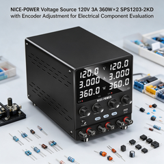 NICE-POWER Voltage Source 120V 3A 360W×2 SPS1203-2KD with Encoder Adjustment for Electrical Component Evaluation